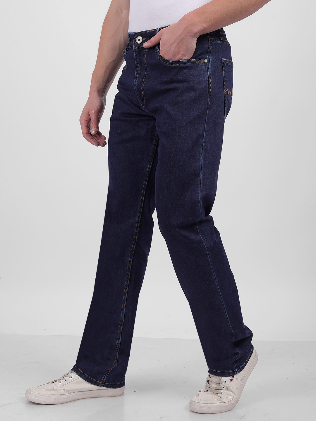 Numero Uno Men Solid Dark Blue Jeans